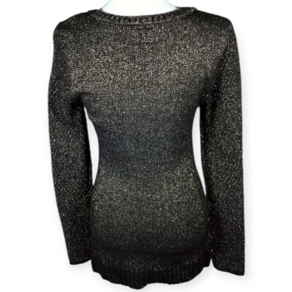 SIMPLY STYLED BLACK & METALLIC GOLD SWEATER SZ.S NWT. - Picture 5 of 9